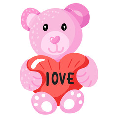 Get this cute flat sticker of teddy bear 