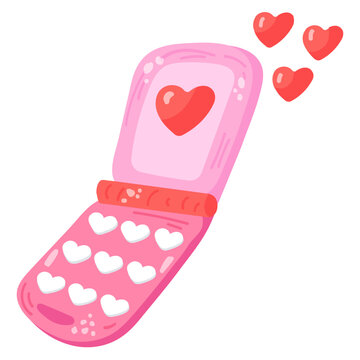 Check Out Flat Sticker Of Romantic Call 