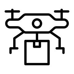 drone delivery line icon