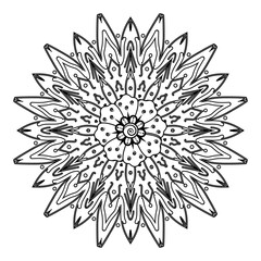Floral Background with mehndi flower. Decorative ornament in ethnic oriental style. Coloring book.