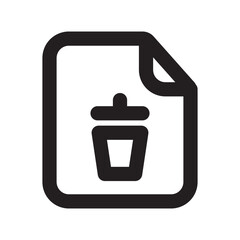 Trash File Icon with Outline Style