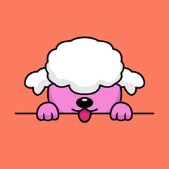 Vector premium illustration of cute dog peeking