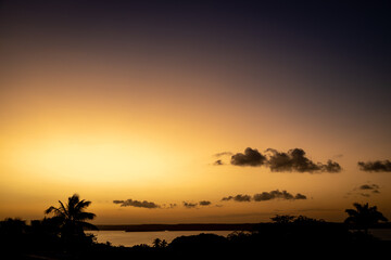 Fototapeta na wymiar Delicate clouds of dark tones during sunset. Resource for designers.