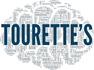 Obraz premium Tourette syndrome word cloud conceptual design isolated on white background.