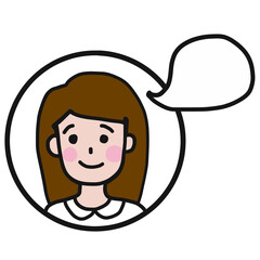 Cute people speaking cartoon illustration