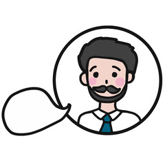 Cute people speaking cartoon illustration