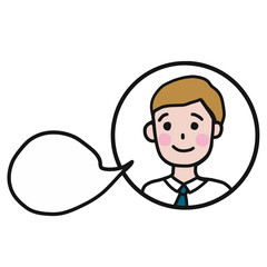 Cute people speaking cartoon illustration