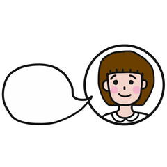 Cute people speaking cartoon illustration