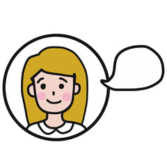 Cute people speaking cartoon illustration