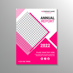 abstract pink annual report mockup