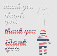 thank you phrase with neomorphic effect