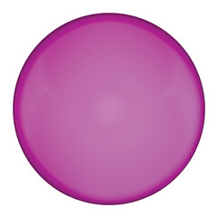 Glass purple ball or precious pearl. Glossy realistic ball, 3D abstract vector illustration highlighted on a white background. Big metal bubble with shadow
