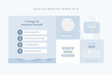 Social Media Instagram Post Abstract Concept. Editable collection template