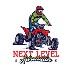 ATV Extreme sport racing, good for tshirt design and championship event logo