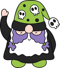 Happy cute Halloween Gnome Illustration, Halloween decorations