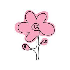 pink flower one line