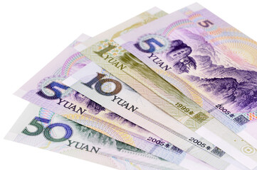 Chinese money yuan currency bills isolated transparent background photo PNG file