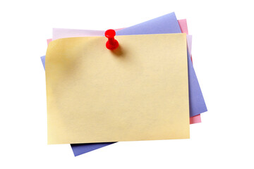 Various colors yellow oblong sticky post it note pushpin isolated transparent background photo PNG...