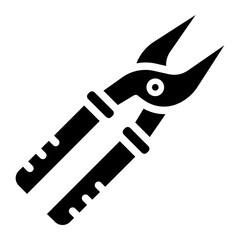 pruning shears glyph icon