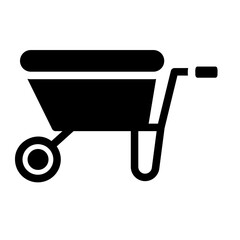 wheel barrow glyph icon