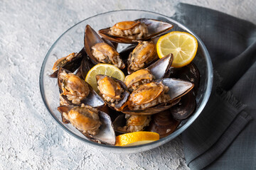 Turkish Street Food Stuffed Mussels with Lemon - Midye Dolma