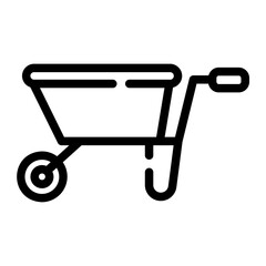 wheel barrow line icon