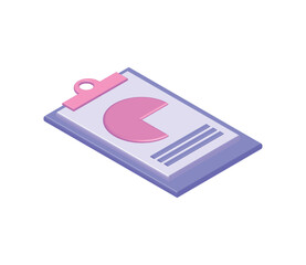 isometric start up chart in clipboard