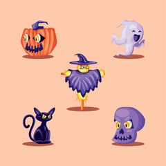 icons set halloween