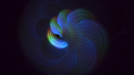 3D rendering abstract blue fractal light background