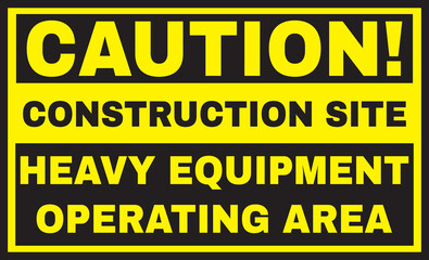 Construction site heavy equipment operating area