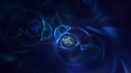 3D rendering abstract blue fractal light background