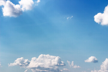 Blank sky surface with small clouds