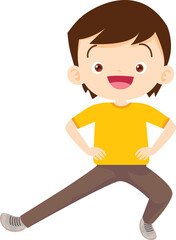 people training exercise cartoon character