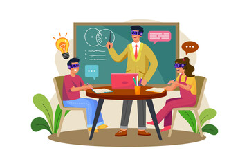 Teacher's Day Illustration concept. A flat illustration isolated on white background