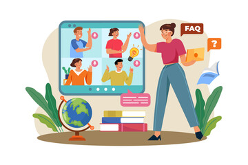 Teacher's Day Illustration concept. A flat illustration isolated on white background