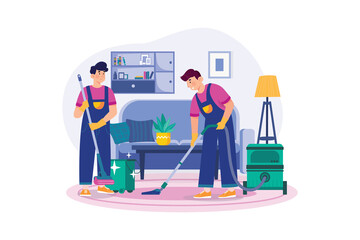 Cleaning Service Illustration concept on white background