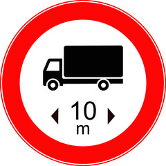 A road forbidding sign. The length restriction sign.