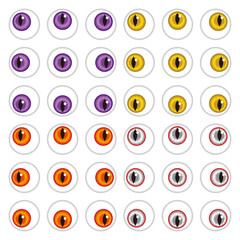 Naklejka premium 目玉 猫目 モンスター セット