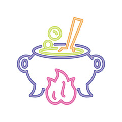 halloween cauldron neon