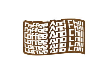 Coffee and chill t shirt and sticker design template 