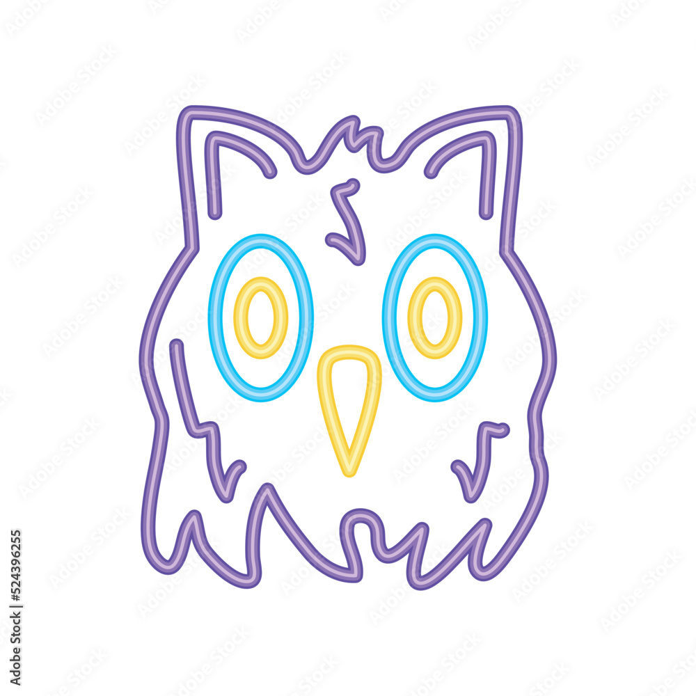 Canvas Prints halloween owl neon