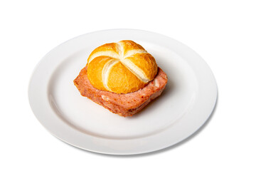 Bavarian beef and pork loaf in a bun