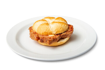 Bavarian beef and pork loaf in a bun