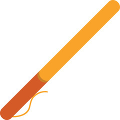 Vector illustration of yellow and orange classic ballpoint pen isolated on white background.