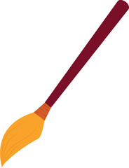 Illustration of paintbrush in red and yellow colors. Vector