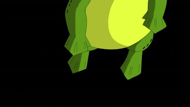 Little green frog croak and jumping alpha mate