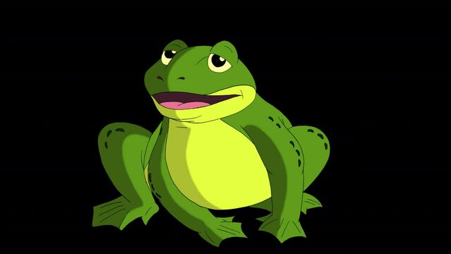 Little green frog croaks alpha mate