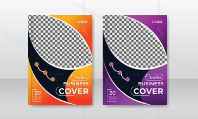 Corporate business annual report flyer design or a4 abstract brochure cover page leaflet template