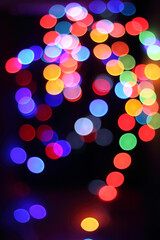 bokeh abstract light backgrounds, bokeh colorful, blurry night lights. abstraction. christmas lights