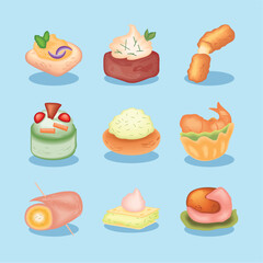 icons appetizers food